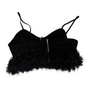 Twisted Wunder Crop Top with Faux Feathers Size 10